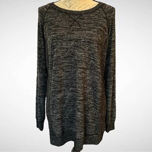 GAP Maternity Nursing Pullover Sweater Black & White Marled Stretch Side Zip